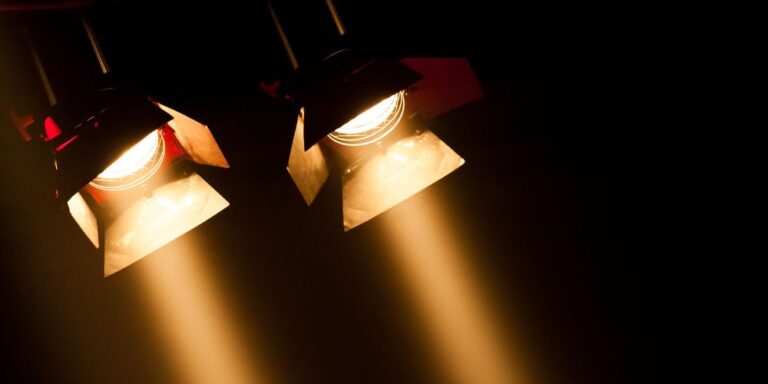 Photo of two stags spotlights shining downwards